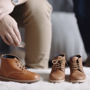 Scatto ritagliato di futuri genitori anticipare per il bambino tenere stivali bambino mostra piccole scarpe per il bambino in arrivo